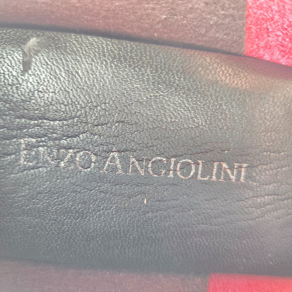 Enzo Angiolini red slip on square toed loafers - Picture 6 of 11